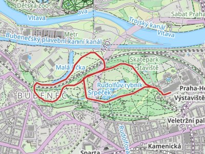 Mapa Noční běh pro Světlušku 2016